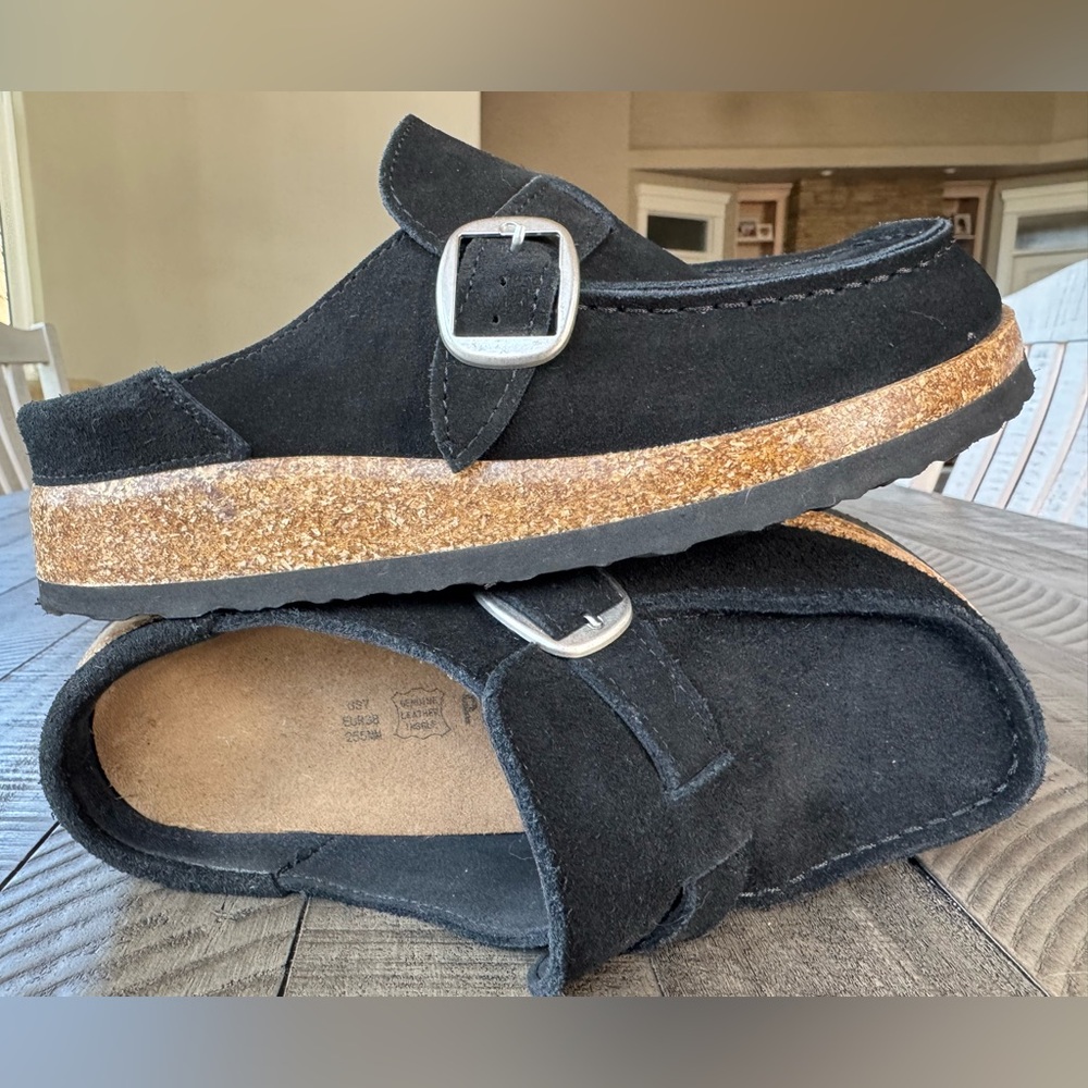 Project Cloud - Carline Black Suede Clogs Women’s Size 7